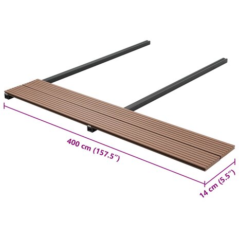 Terrasplank 4 st Licht Bruin WPC 8