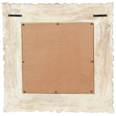Spiegel 50x50 cm massief mangohout wit 7