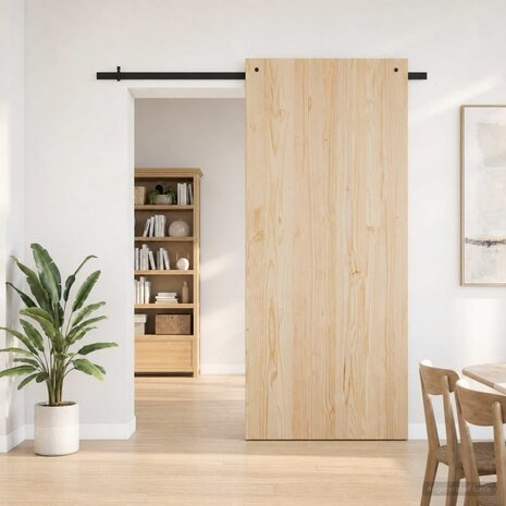 Schuifdeurbeslagset 200 cm Staal Zwart 1