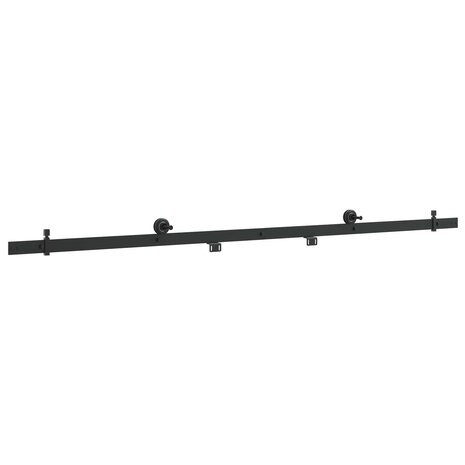 Schuifdeurbeslagset 200 cm Staal Zwart 2