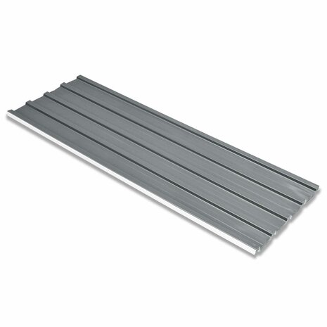 Dakpaneel 12 st Grijs 129 x 45 cm Gegalvaniseerd staal 1