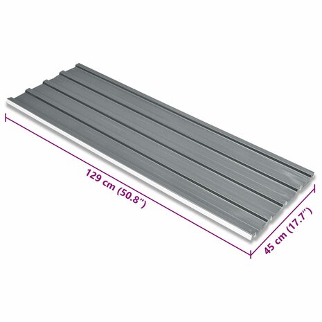 Dakpaneel 12 st Grijs 129 x 45 cm Gegalvaniseerd staal 4