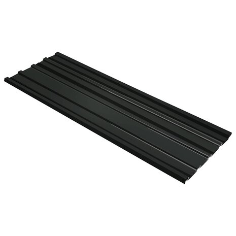 Dakpaneel 12 st Antraciet 129 x 45 cm Gegalvaniseerd staal 1