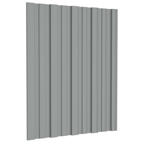 Dakpaneel 12 st Grijs 60 x 45 cm Verzinkt staal 1