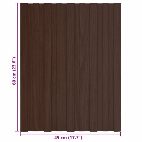 Dakpaneel 12 st Bruin 60 x 45 cm Verzinkt staal 6