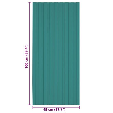 Dakpaneel 12 st Groen 100 x 45 cm Verzinkt staal 6