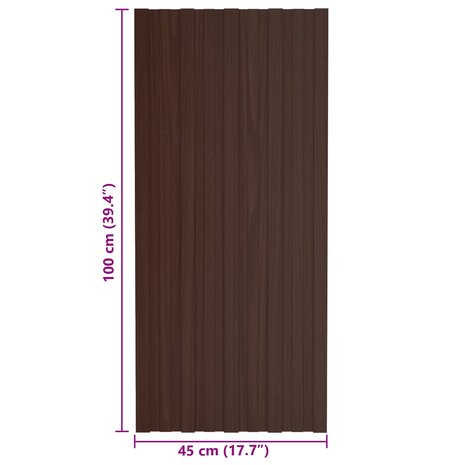 Dakpaneel 36 st Bruin 100 x 45 cm Verzinkt staal 6