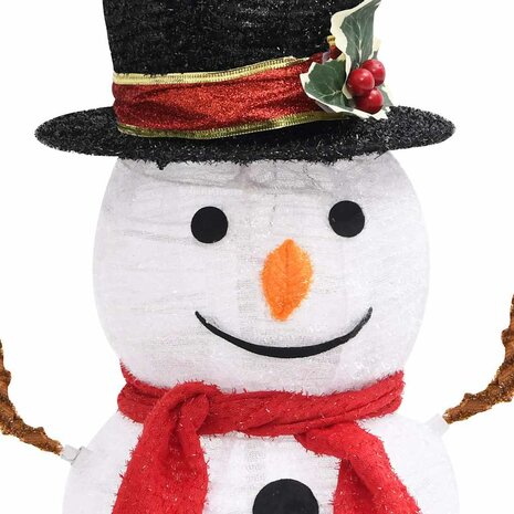 Decoratieve sneeuwpop LED 60 cm luxe stof 5