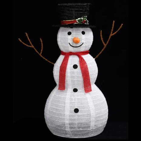 Decoratieve sneeuwpop LED 90 cm luxe stof 4