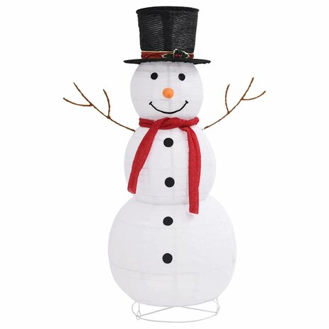 Decoratieve sneeuwpop LED 120 cm luxe stof 3