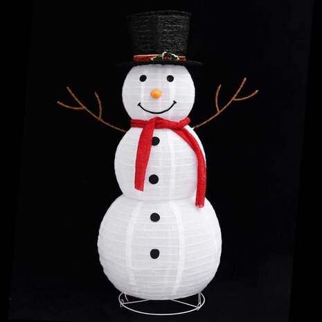 Decoratieve sneeuwpop LED 120 cm luxe stof 4