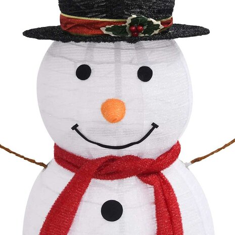 Decoratieve sneeuwpop LED 120 cm luxe stof 5