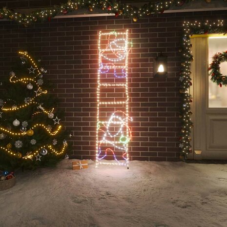 Kerstfiguur kerstman op ladder opvouwbaar 552 LED's 50x200 cm 1