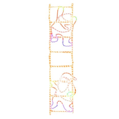 Kerstfiguur kerstman op ladder opvouwbaar 552 LED's 50x200 cm 2