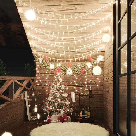 Lichtsnoer met 200 LED's 8 functies warmwit 20 m 1