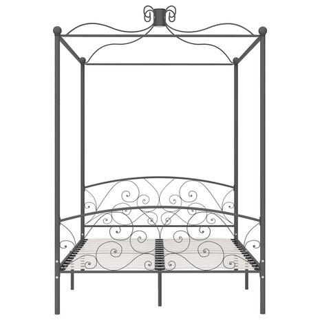 Hemelbedframe metaal grijs 120x200 cm 3