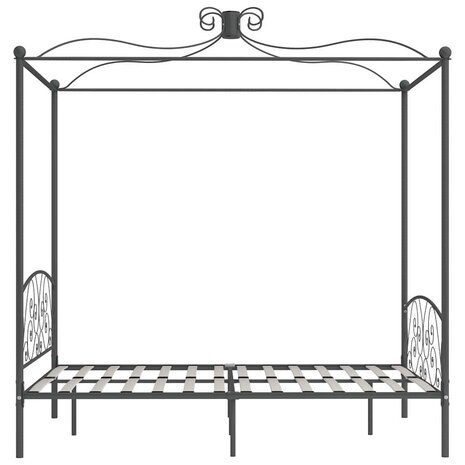 Hemelbedframe metaal grijs 120x200 cm 4