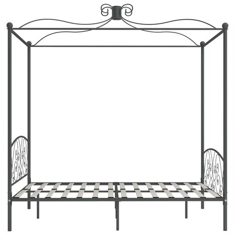 Hemelbedframe metaal grijs 160x200 cm 4