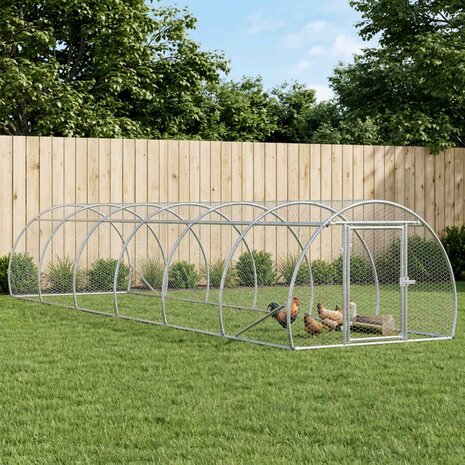 Kippenhok zilver 600 x 150 x 100 cm Gegalvaniseerd staal 1