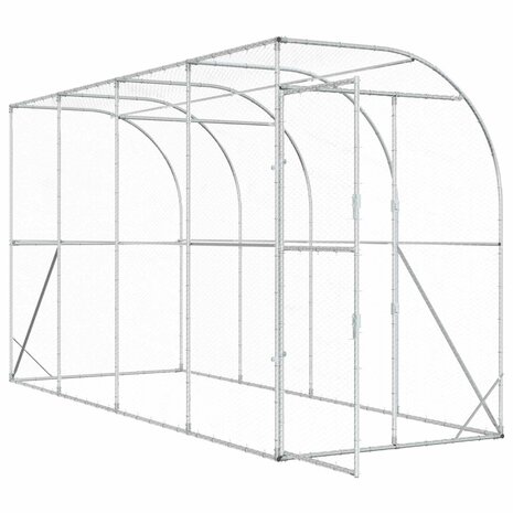 Kippenhok Tegen de Muur zilver 600 x 150 x 215 cm 3
