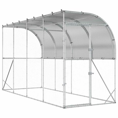 Kippenhok Tegen de Muur zilver 600 x 150 x 215 cm 2