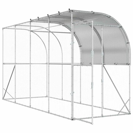 Kippenhok Tegen de Muur zilver 400 x 100 x 215 cm 3