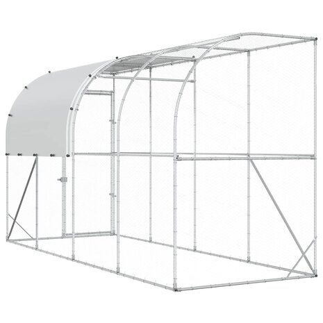 Kippenhok Tegen de Muur zilver 400 x 100 x 215 cm 6
