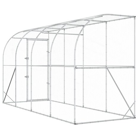 Kippenhok Tegen de Muur zilver 600 x 150 x 215 cm 6