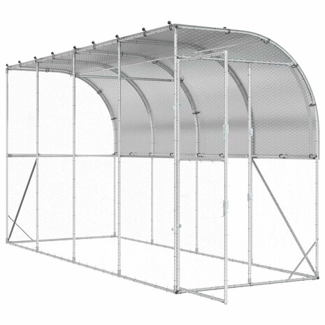 Kippenhok Tegen de Muur zilver 600 x 150 x 215 cm 3