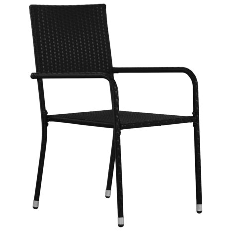 3-delige Tuinset poly rattan zwart 4
