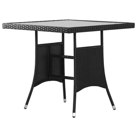3-delige Tuinset poly rattan zwart 6