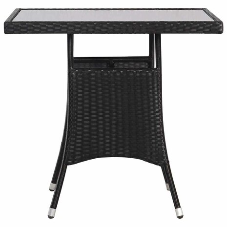 3-delige Tuinset poly rattan zwart 8