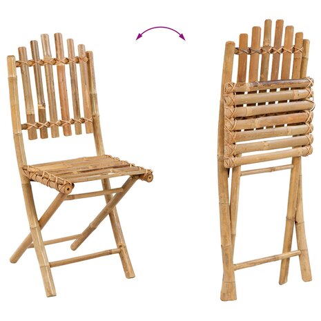Vouwbare tuin eetset 3 st Naturel Bamboe 8