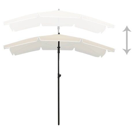 Parasol met paal 200x130 cm zandkleurig 4