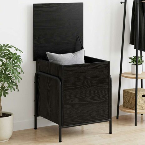 Opbergbox Zwart eiken 80 x 40 x 49,5 cm Bewerkt hout 1