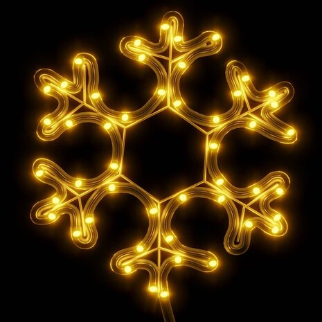 Kerstfiguur sneeuwvlok met LED's 2 st 27x27 cm warmwit 3