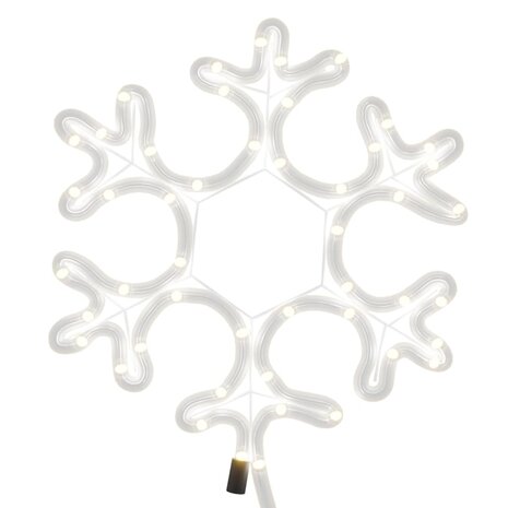 Kerstfiguur sneeuwvlok met LED's 2 st 27x27 cm warmwit 6