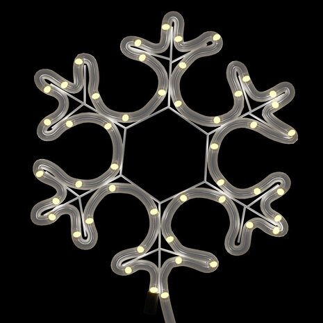 Kerstfiguur sneeuwvlok met LED's 3 st 27x27 cm warmwit 4