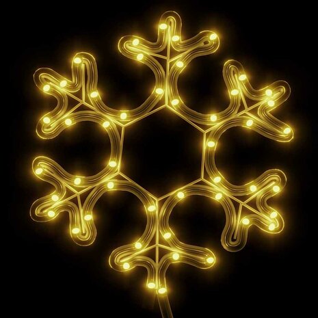 Kerstfiguur sneeuwvlok met 48 warmwitte LED's 27x27 cm 3