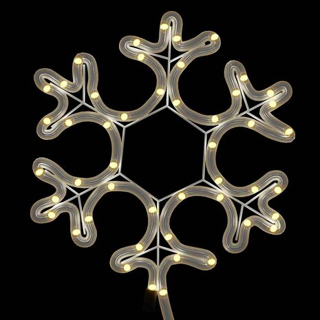 Kerstfiguur sneeuwvlok met 48 warmwitte LED's 27x27 cm 4