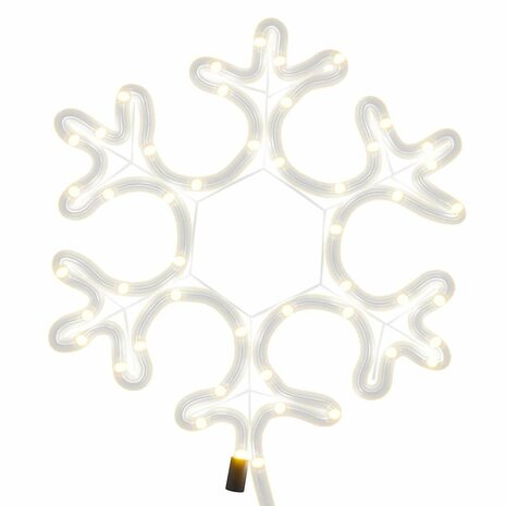 Kerstfiguur sneeuwvlok met 48 warmwitte LED's 27x27 cm 5