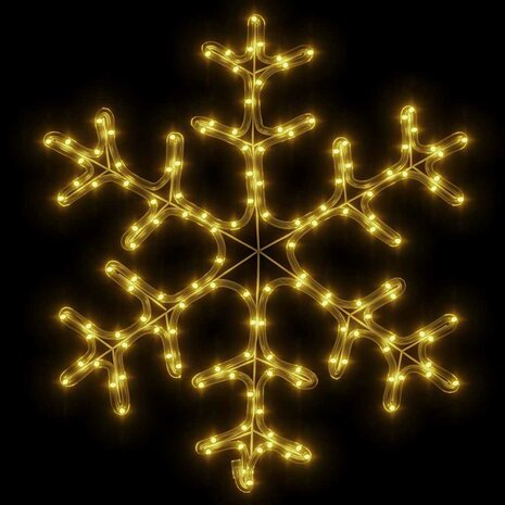 Kerstfiguur sneeuwvlok met 144 warmwitte LED's 59x59 cm 3