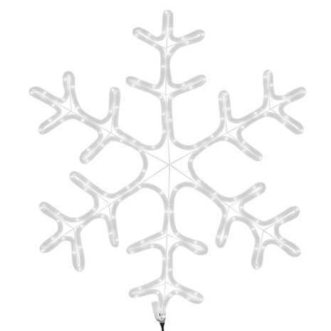 Kerstfiguur sneeuwvlok met 144 warmwitte LED's 59x59 cm 5