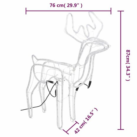 Kerstfiguur rendier met bewegende kop warmwit 76x42x87 cm 9