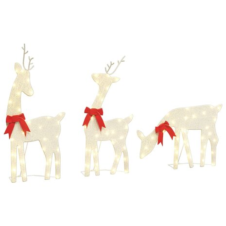 Kerstdecoratie rendier 3 st 90 LED's warmwit 2
