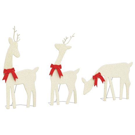 Kerstdecoratie rendier 3 st 90 LED's warmwit 3
