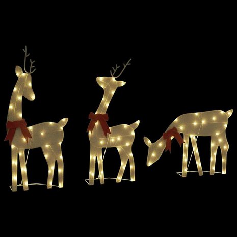 Kerstdecoratie rendier 3 st 90 LED's warmwit 8