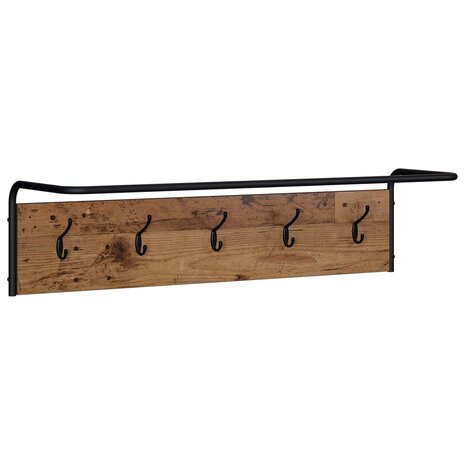 Kapstok Wandgemonteerd Oud hout 100 x 30 x 25 cm Bewerkt hout 2