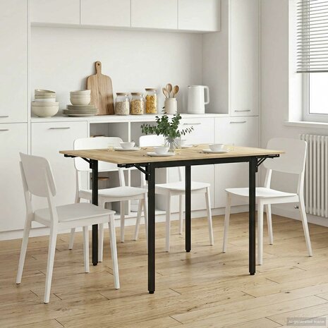 Uitschuifbare eettafel 120 x 81,5 x 75 cm Bewerkt hout 1