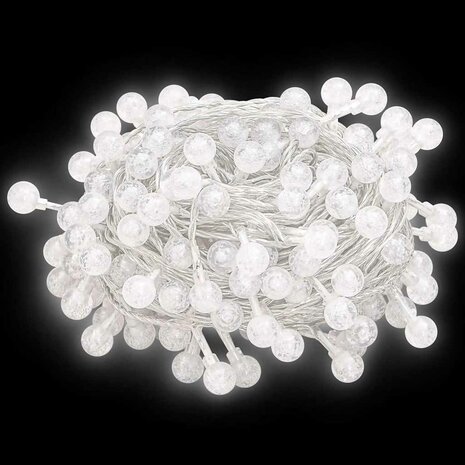 Lichtsnoer met 200 LED's 8 functies koudwit 20 m 4